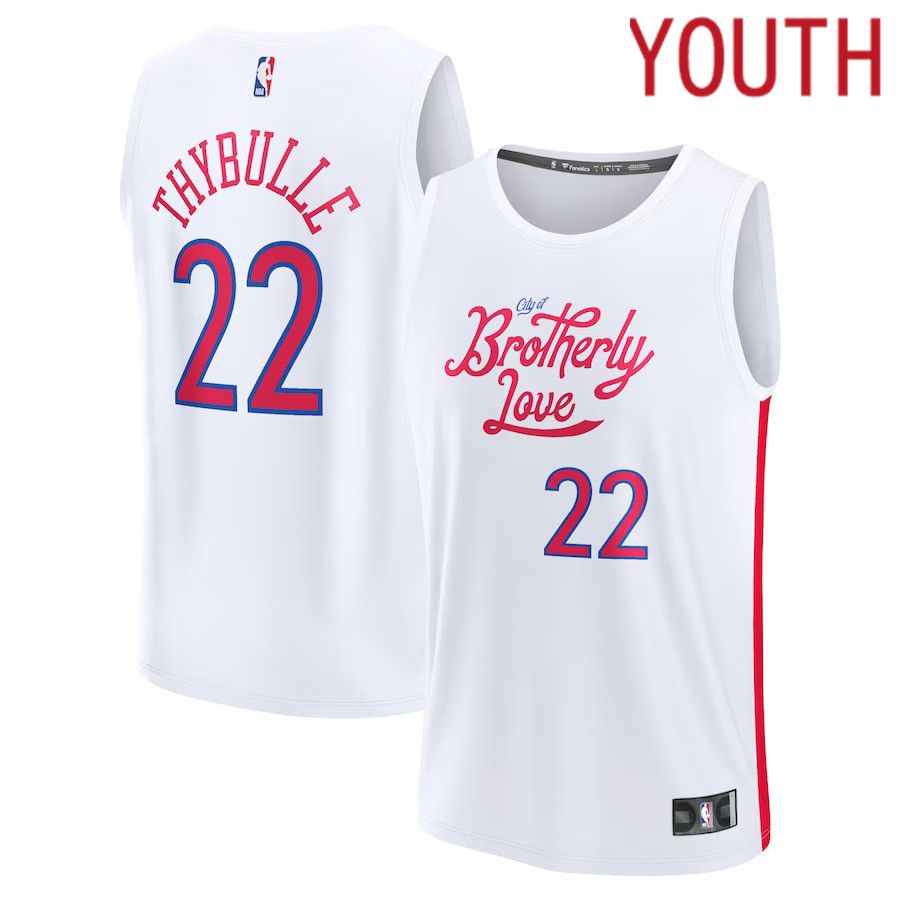 Youth Philadelphia 76ers #22 Matisse Thybulle Fanatics Branded White City Edition 2022-23 Fastbreak NBA Jersey